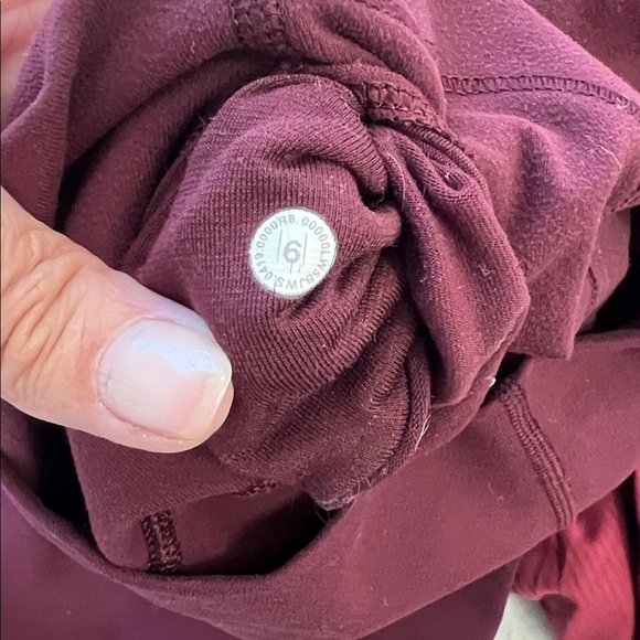 Lululemon Burgundy Dance Studio Pants regular & wonderunder leggings 3/4 length - Picture 8 of 10
